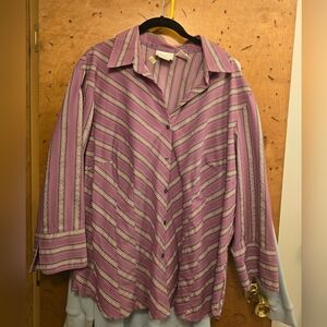 Worthington Purple Striped Shirt